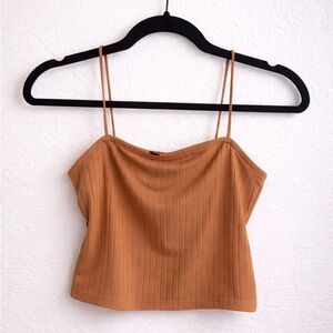 Rue21 Ribbed Spaghetti Strap Crop Top - Tan